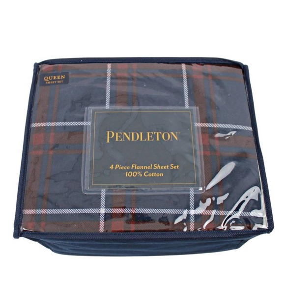 Pendleton Other - Pendleton 4 Pc Queen Sheet Set Tartan Plaid Flannel 100% Cotton